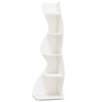 SEDOL Corner Shelf 5-Tier Modern Wall Bookshelf Stylish Tall Corner Storage Rack Small White Bookcase Plant Stand for Living Room Bedroom Office Space Saving