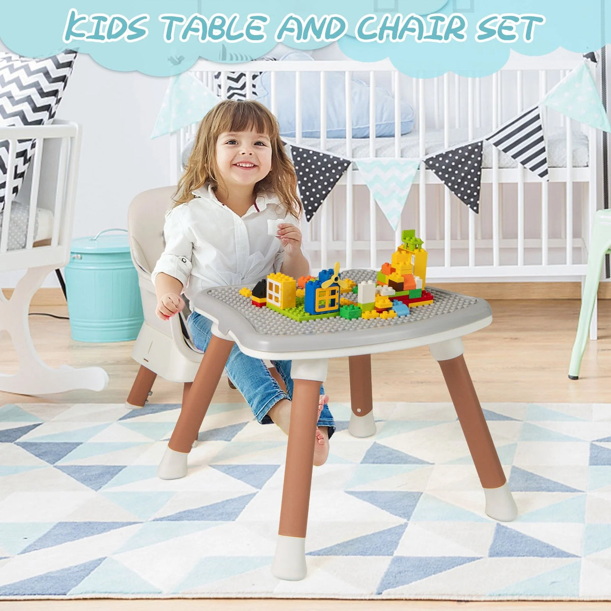 SEDOL 6-in-1 Ultimate Baby-to-Toddler High Chair & Activity Station with Building Block Tabletop Parental Booster Seat and Waterproof PU Leather Cushion – 25kg Capacity