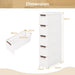 3/4/5-Drawer Narrow Storage Cabinet for Small Space