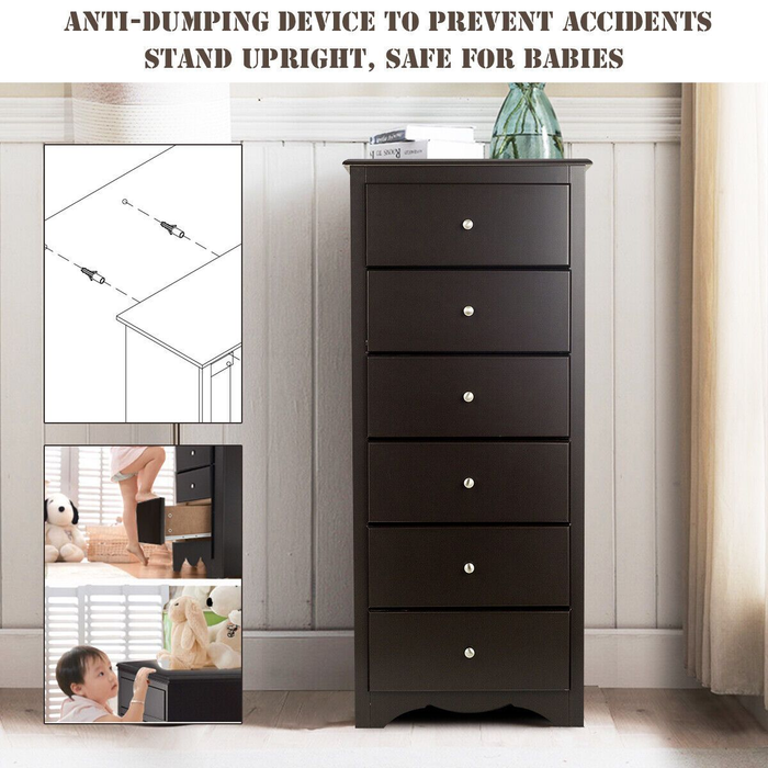 6-Drawer Freestanding Dresser Cabinet