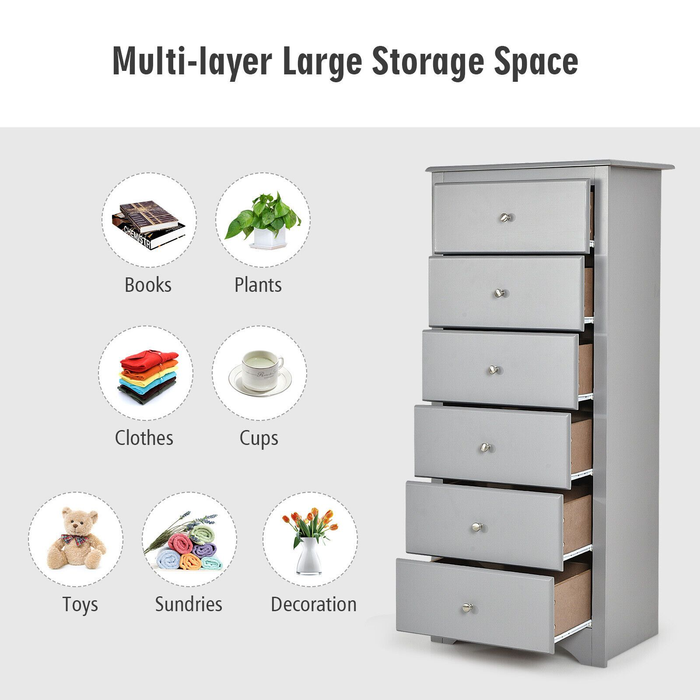 6-Drawer Freestanding Dresser Cabinet