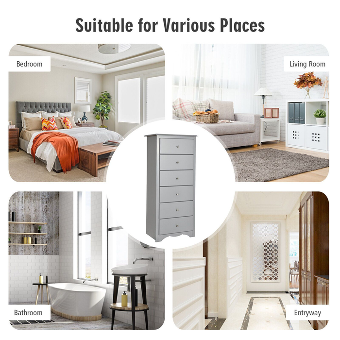 6-Drawer Freestanding Dresser Cabinet