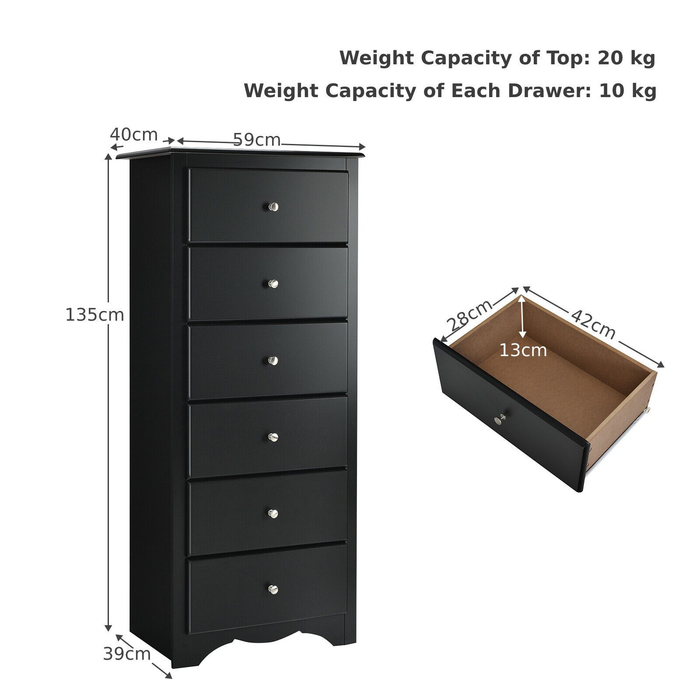 6-Drawer Freestanding Dresser Cabinet