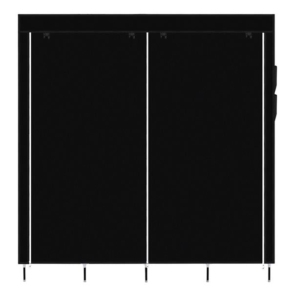67" Portable Clothes Wardrobe – 12-Shelf Fabric Closet Organiser (Black)