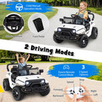 SEDOL 12V Electric Ride-On Truck for Kids with Parental Remote Control Dual 25W Motors All-Terrain Shock Absorbers LED Headlights and Soft-Start Safety System