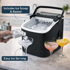 SEDOL Countertop Ice Maker Machine 12kg Quick Portable Ice Machine with Self Cleaning Function 9 Bullet Cubes in 6 Minutes with Handle Scoop and Basket Small and Large Ice Sizes