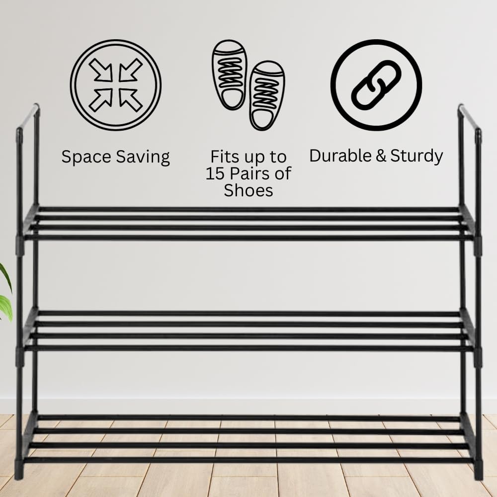 SEDOL 3 Tier Stackable Stainless Steel Shoe Rack Storage