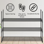 SEDOL 3 Tier Stackable Stainless Steel Shoe Rack Storage