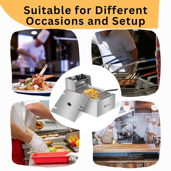 SEDOL Deep Fat Fryer - 2500W Stainless Steel Commercial Electric Deep Fryer