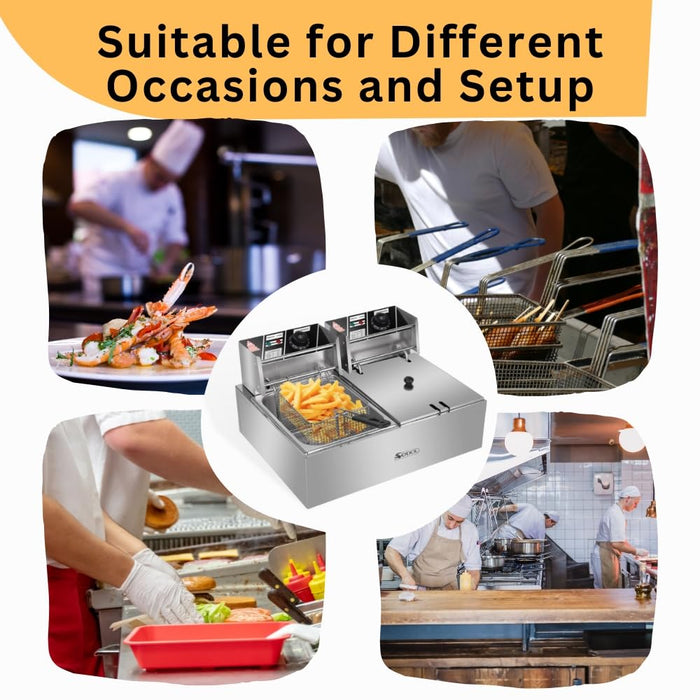 SEDOL Deep Fat Fryer - 2500W Stainless Steel Commercial Electric Deep Fryer