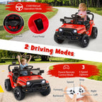 SEDOL 12V Electric Ride-On Truck for Kids with Parental Remote Control Dual 25W Motors All-Terrain Shock Absorbers LED Headlights and Soft-Start Safety System