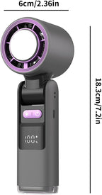 SEDOL 3-in-1 Portable Turbo Handheld Fan | 100-Speed Precision Control & 90° Foldable Design | Rechargeable 4000mAh Battery with Smart Digital Display | High-Speed Brushless Motor Personal Fan for Travel Commuting and Office