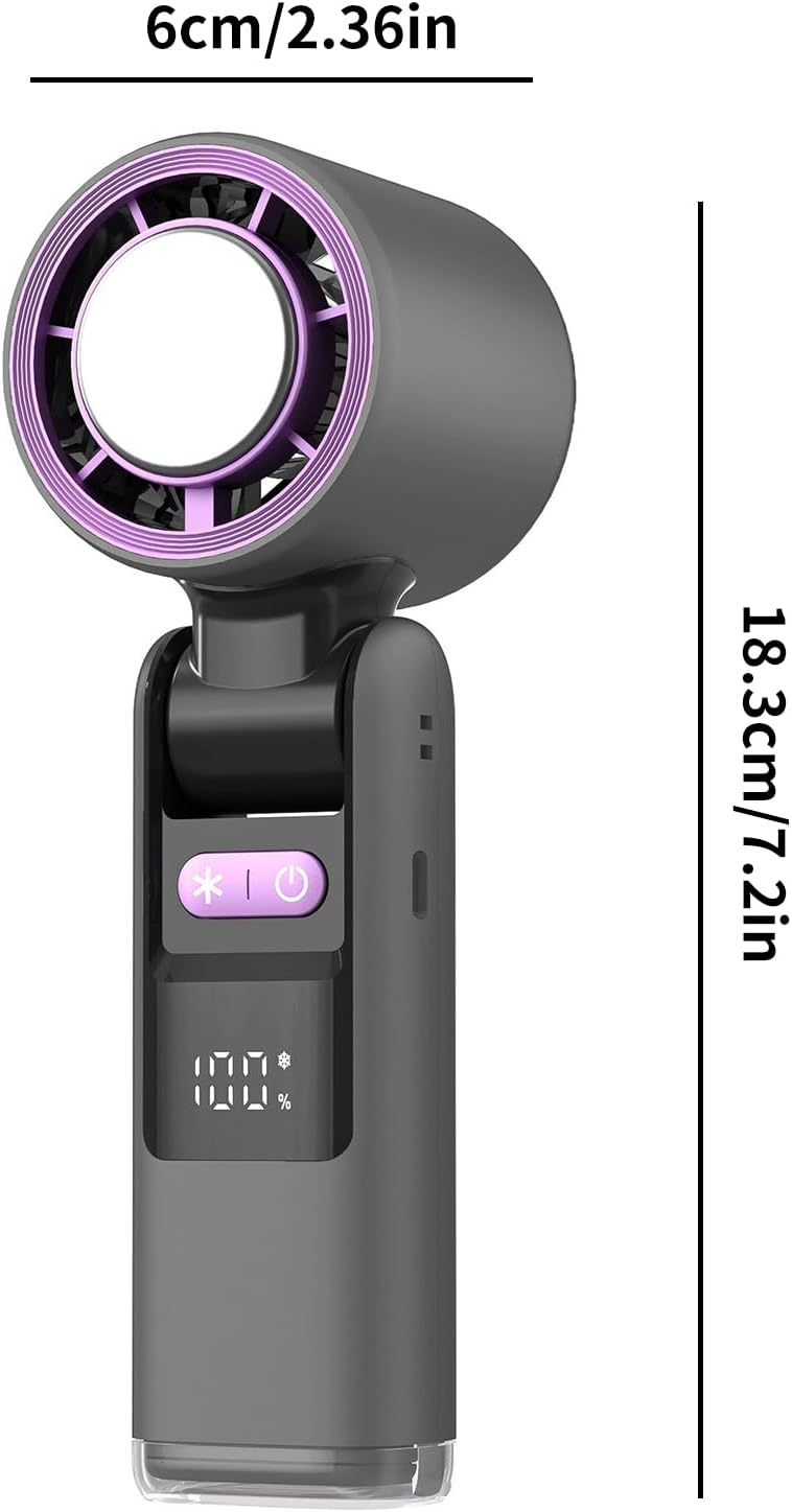 SEDOL 3-in-1 Portable Turbo Handheld Fan | 100-Speed Precision Control & 90° Foldable Design | Rechargeable 4000mAh Battery with Smart Digital Display | High-Speed Brushless Motor Personal Fan for Travel Commuting and Office