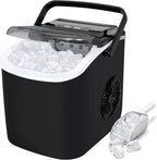 SEDOL Countertop Ice Maker Machine 12kg Quick Portable Ice Machine with Self Cleaning Function 9 Bullet Cubes in 6 Minutes with Handle Scoop and Basket Small and Large Ice Sizes