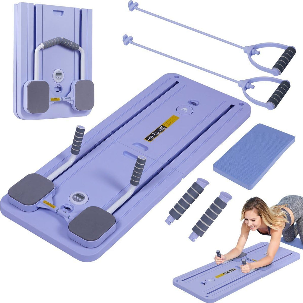 SEDOL Foldable Pilates Reformer Board Portable Home Pilates Machine with Resistance Springs All-in-One Exercise Board for Full Body Toning Core Strength and Flexibility