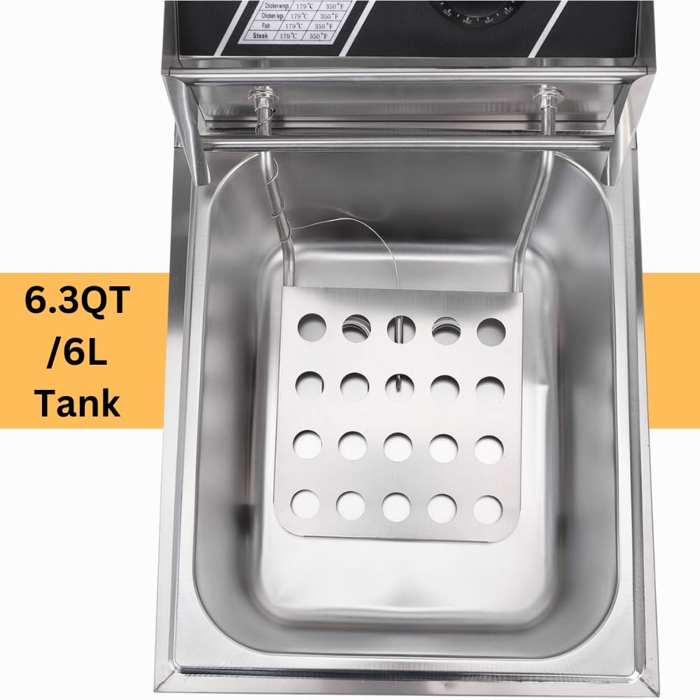 SEDOL Deep Fat Fryer - 2500W Stainless Steel Commercial Electric Deep Fryer
