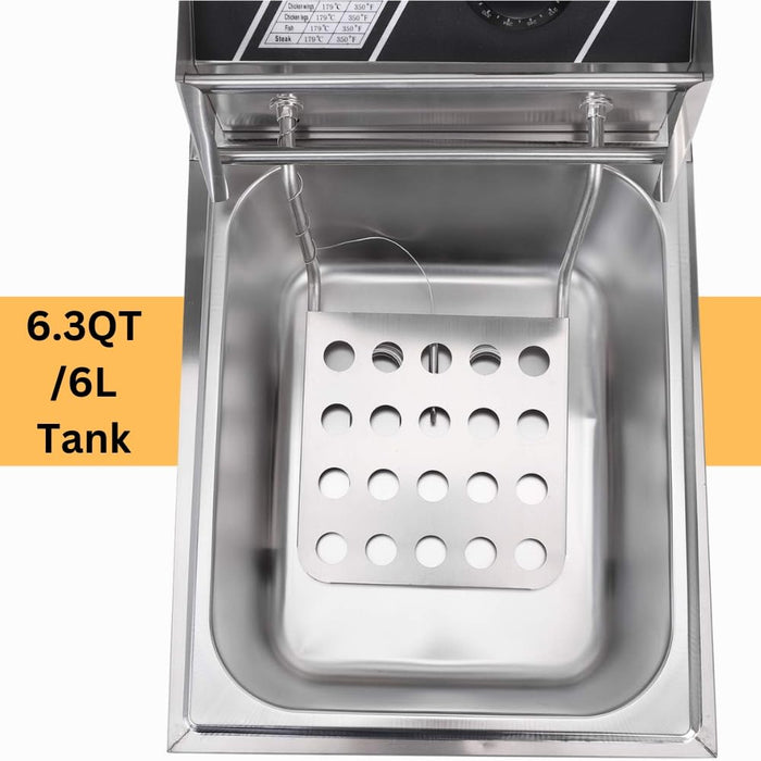 SEDOL Deep Fat Fryer - 2500W Stainless Steel Commercial Electric Deep Fryer