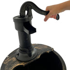 SEDOL 2-Tier Cascading Barrel Water Feature | Rustic Wood-Effect Garden Fountain with Bronze Pump | Self-Contained Mains Powered Outdoor Water Ornament for Patios and Balconies