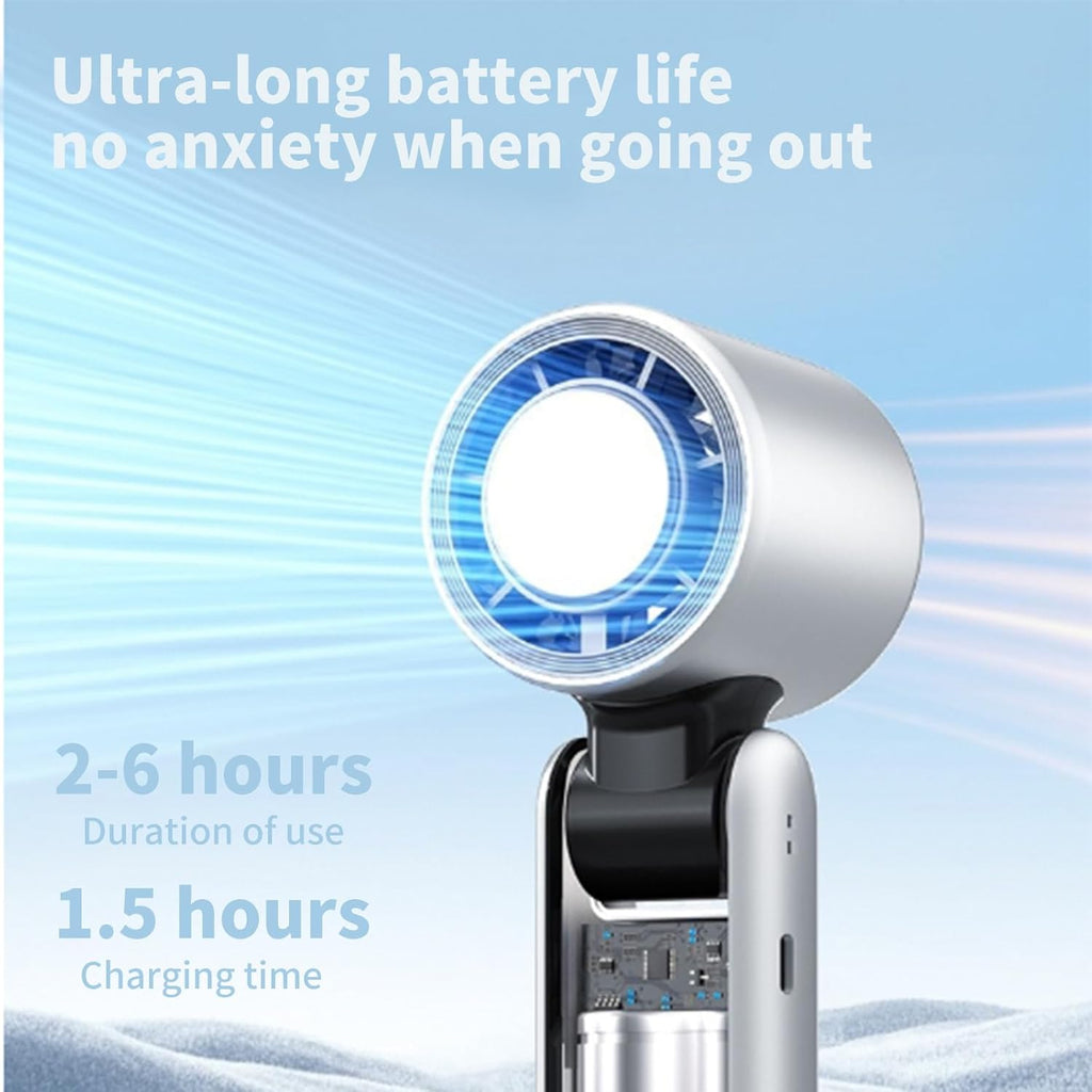 SEDOL 3-in-1 Portable Turbo Handheld Fan | 100-Speed Precision Control & 90° Foldable Design | Rechargeable 4000mAh Battery with Smart Digital Display | High-Speed Brushless Motor Personal Fan for Travel Commuting and Office