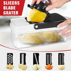 SEDOL 16-in-1 Deluxe Vegetable Chopper and Onion Dicer | Professional Mandoline Slicer with Spiralizer Lemon Squeezer & Egg Separator | Heavy-Duty Stainless Steel Blades & BPA-Free Container