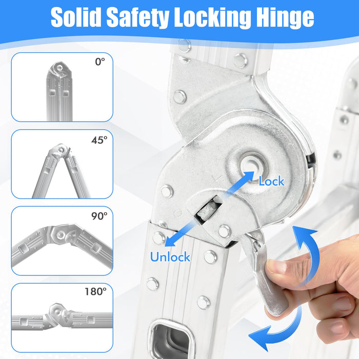 7-In-1 Folding Multi-Purpose Extension Aluminum Ladder