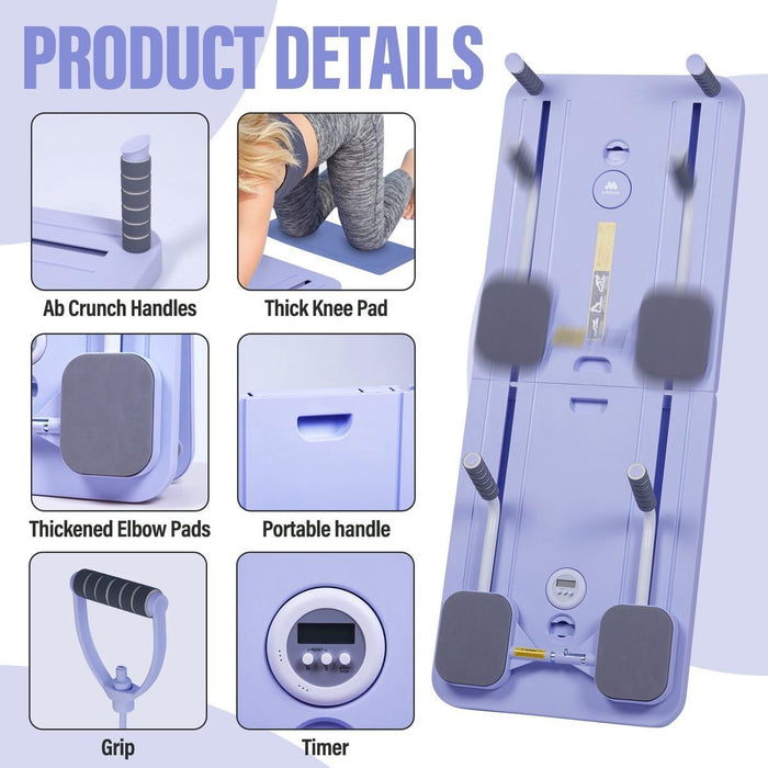 SEDOL Foldable Pilates Reformer Board Portable Home Pilates Machine with Resistance Springs All-in-One Exercise Board for Full Body Toning Core Strength and Flexibility