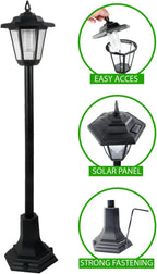 SEDOL 2-Pack Solar Powered Lamp Post Lights 83cm Victorian Style Outdoor Garden Lanterns Automatic Dusk-to-Dawn LED Pathway Lights for Driveway Patio and Borders