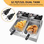 SEDOL Deep Fat Fryer - 2500W Stainless Steel Commercial Electric Deep Fryer
