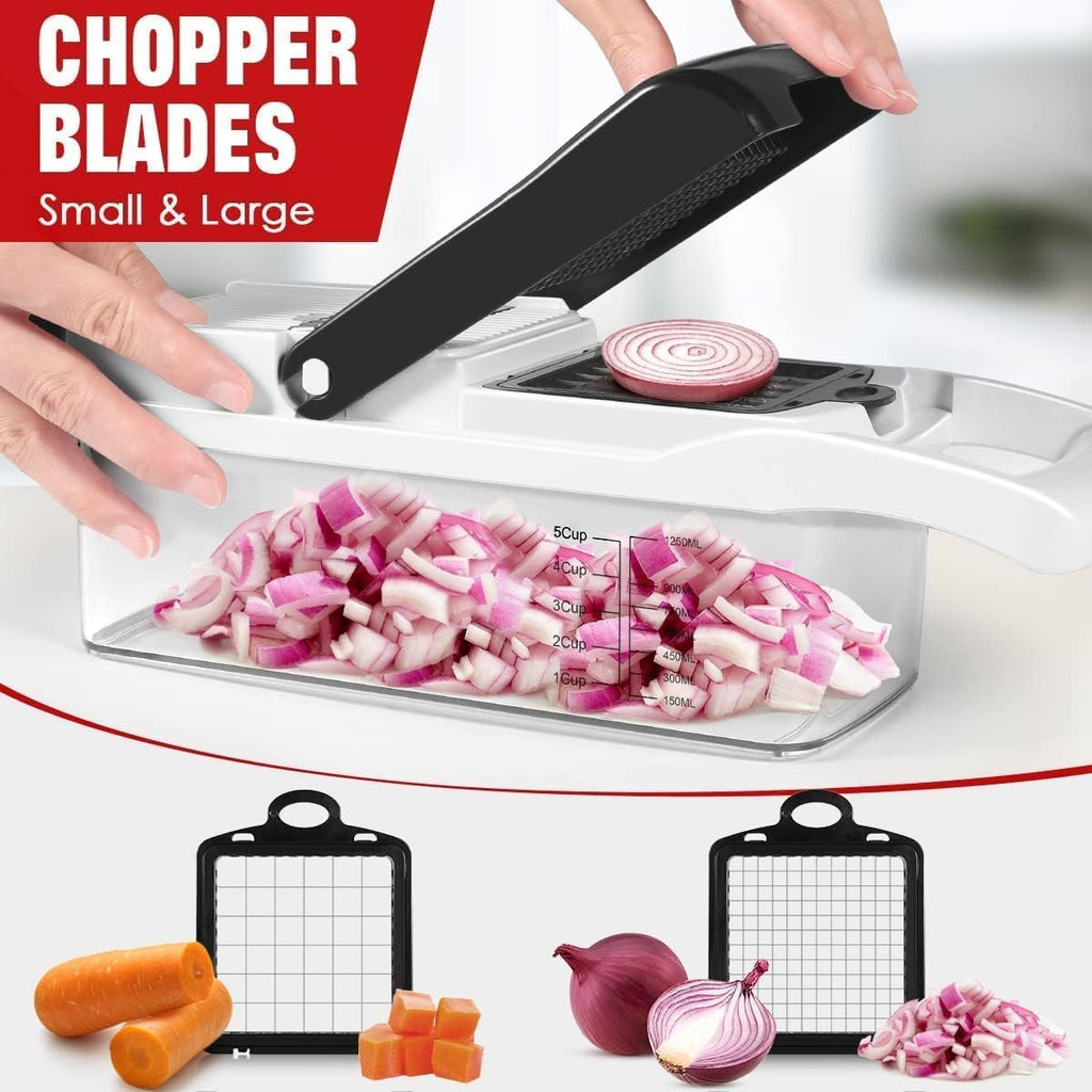 SEDOL 16-in-1 Deluxe Vegetable Chopper and Onion Dicer | Professional Mandoline Slicer with Spiralizer Lemon Squeezer & Egg Separator | Heavy-Duty Stainless Steel Blades & BPA-Free Container