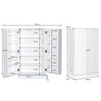 2-Door Pantry Cabinet with 6 Adjustable Shelves