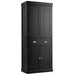 4-Door Tall Kitchen Cupboard Adjustable Shelves and Drawer