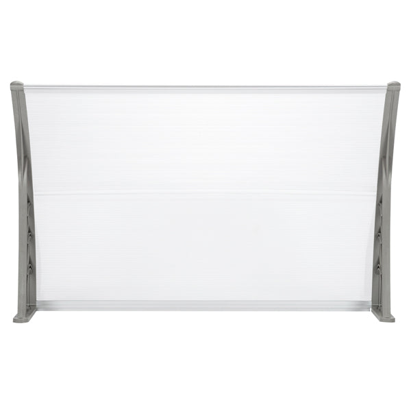 120x80cm Door Canopy – Outdoor Rain Cover Awning for Front Door, Window or Patio (White/Grey)