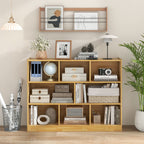 3-Tier Wooden Cube Bookcase with 8 Compartments
