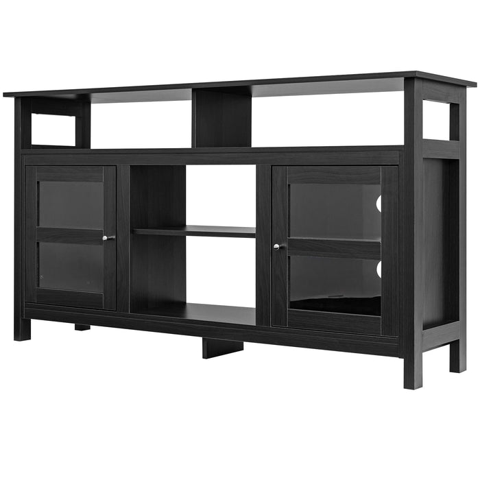 Living Room Console Table for Tvs with Wooden Fireplace and 2 Cabinets
