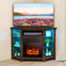 Corner TV Stand with Fireplace Insert and LED Lights