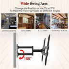 TV Stand for 32–65 Inch Screens – Single Arm Swivel Mount with Small Base, Tilt & Height Adjustable Bracket