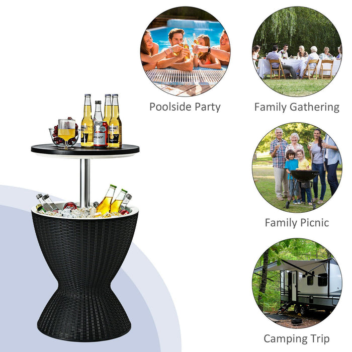 30L Patio Ice Cooler Table – Outdoor Drinks Storage