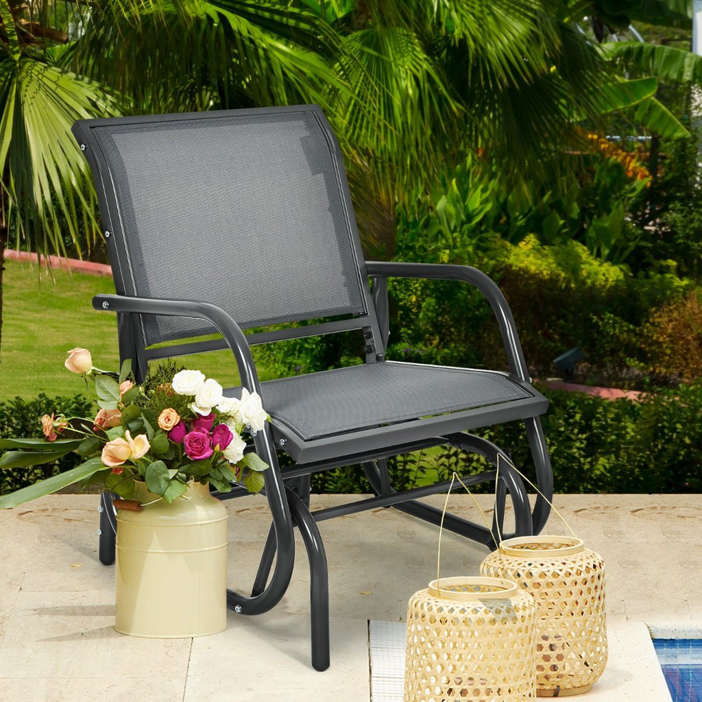Glider Rocking Chair – Outdoor Swing Seat with Steel Frame & Breathable Fabric