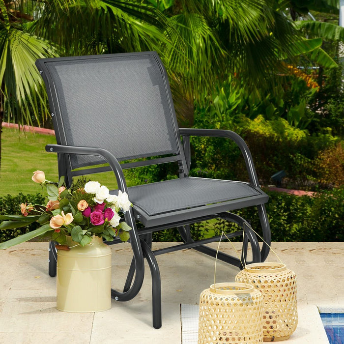 Glider Rocking Chair – Outdoor Swing Seat with Steel Frame & Breathable Fabric