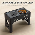 SEDOL Raised Dog Bowl Stand – Adjustable Double Pet Feeder with Elevated Bowls for Cats & Dogs, Foldable High Stand for Small, Medium & Large Pets