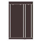 67" Portable Clothes Wardrobe – Fabric Closet with Hanging Rod (Dark Brown)