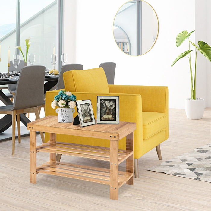 3-Tier Bamboo Shoe Bench for Entryway
