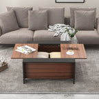 92Cm Square Coffee Table with Sliding Top and Hidden Compartment
