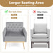 Modern Velvet Accent Chair with Button Tufted Back and Golden Metal Legs