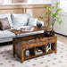Rising Center Table with Lift Top Hidden Compartment
