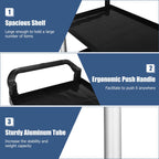 3-Tier Multifunctional Utility Cart with Flexible Wheels