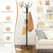 Modern Freestanding Metal Coat Stand with 12 Hooks