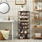 Extra Wide Wooden Vertical Shoe Rack with 7 Shelves