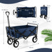 Heavy Duty Camping Garden Cart with Adjustable Handle and Drink Holders