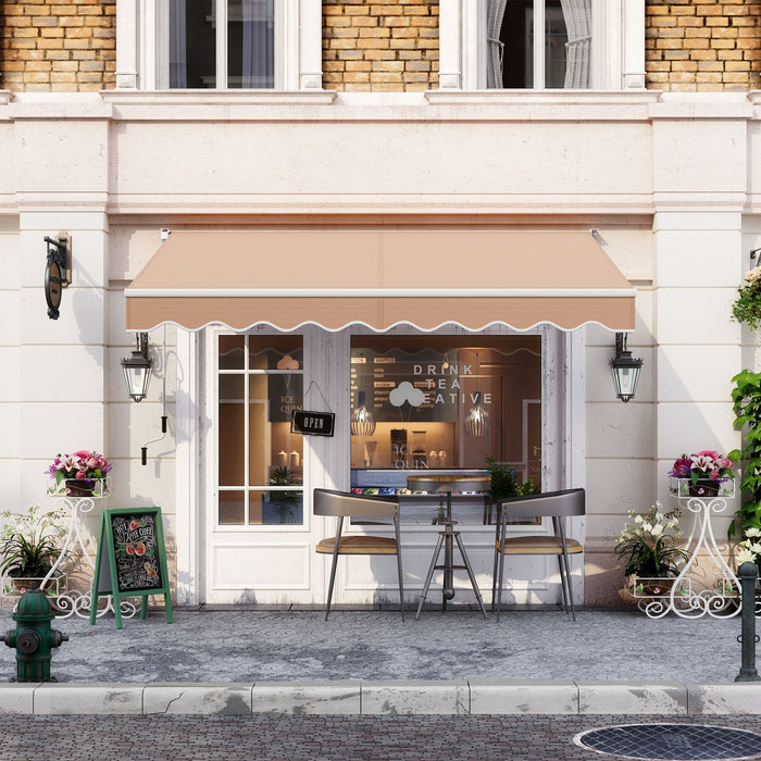 10x8ft Retractable Awning with Crank Handle
